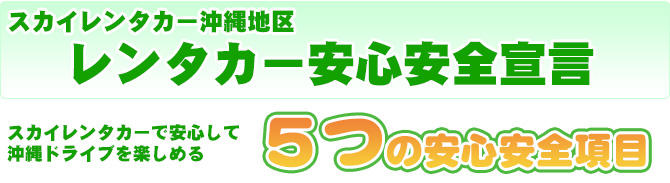 スカイレンタカー安心安全宣言 5つの安心安全項目