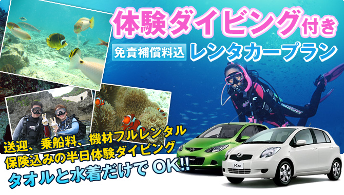 体験ダイビング付きレンタカープラン