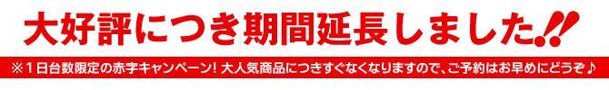 大好評につき延長しました
