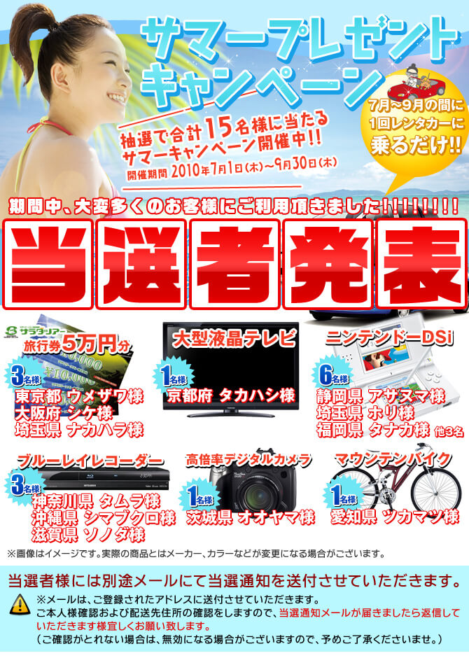 当選者発表