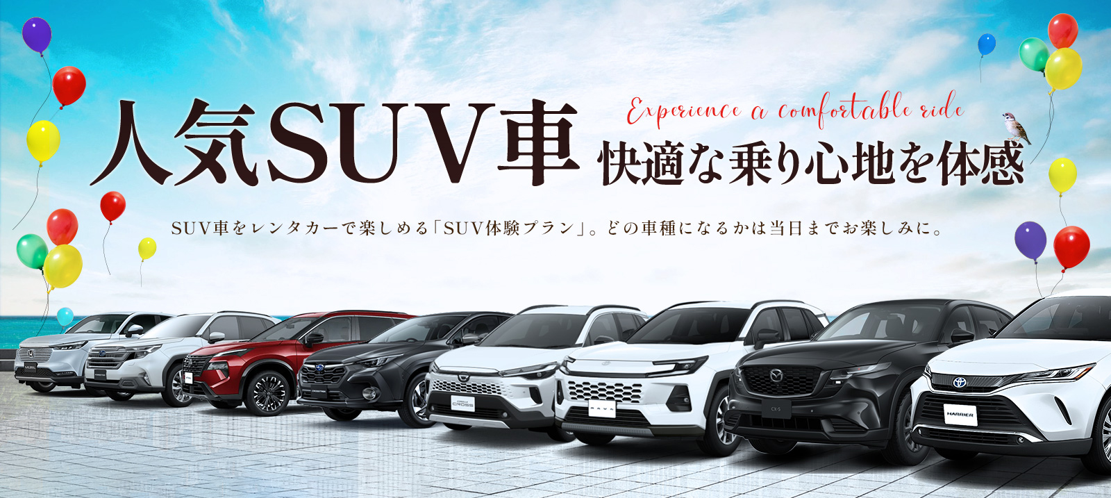 快適な乗り心地のSUV体験プラン♪