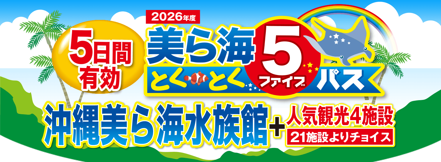 美ら海とくとく5パスチケット（美ら海水族館+4施設チケット） スカイ