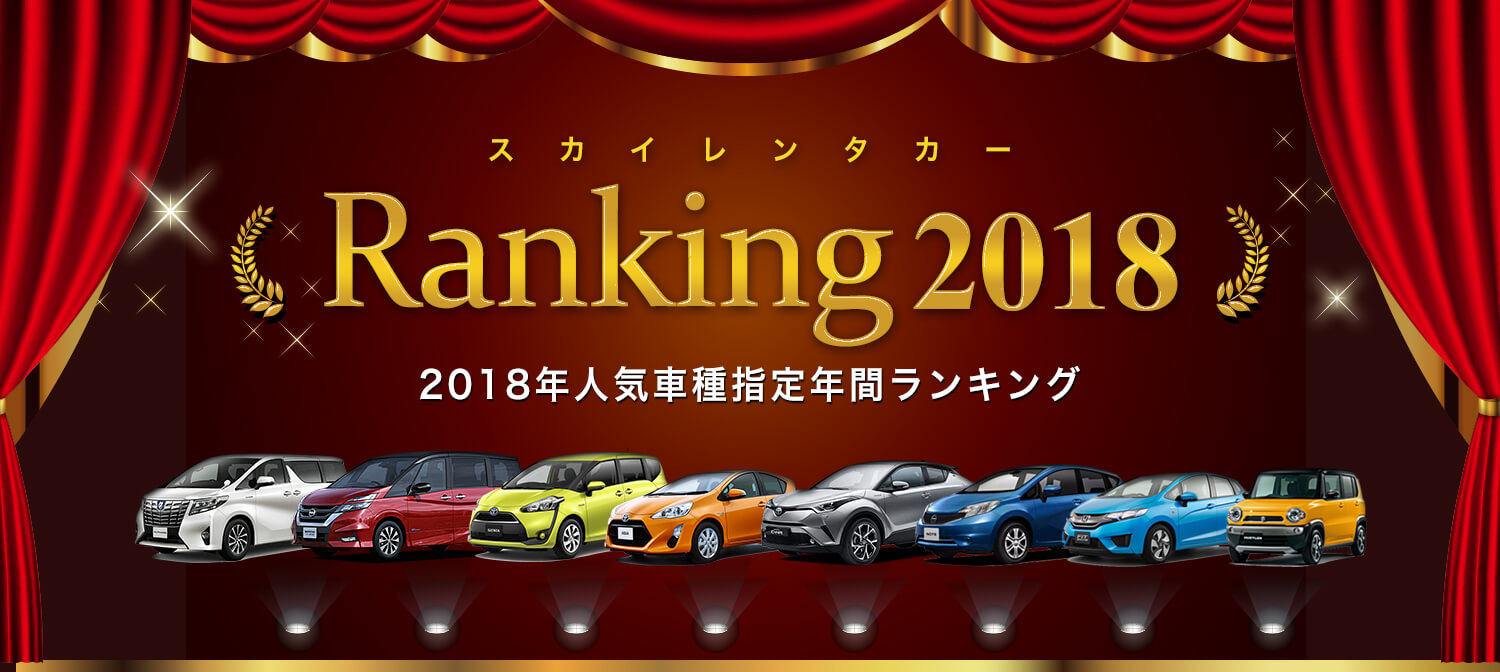 2018スカイレンタカー車種指定　年間人気ランキング