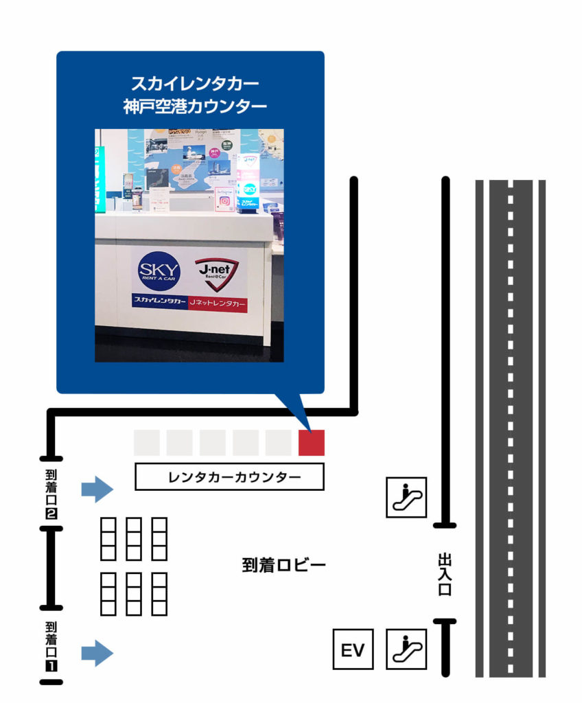 スカイレンタカー神戸空港カウンター